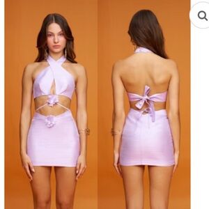 Declara Purple Halter Dahlia Matching Set